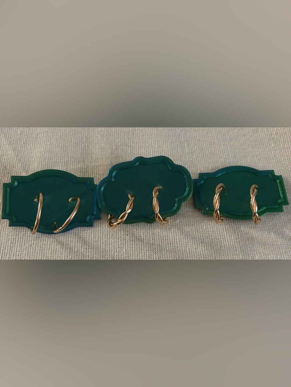 Set of Three Pair Gold Hoop Earrings